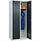 Kleiderspind C+P Evolo Plus, 2 Abteile, 400 mm breit, Zylinderschloss, Soft-Anschlag, B 800 x T 500 x H 1850 mm, lichtgrau/anthrazitgrau