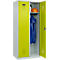 Kleiderspind C+P Evolo Plus, 2 Abteile, 400 mm breit, Zylinderschloss, Soft-Anschlag, B 800 x T 500 x H 1850 mm, lichtgrau/clowngrün