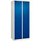 Kleiderspind C+P Evolo Plus, 2 Abteile, 400 mm breit, Zylinderschloss, Soft-Anschlag, B 800 x T 500 x H 1850 mm, lichtgrau/enzianblau