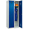 Kleiderspind C+P Evolo Plus, 2 Abteile, 400 mm breit, Zylinderschloss, Soft-Anschlag, B 800 x T 500 x H 1850 mm, lichtgrau/enzianblau