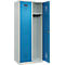 Kleiderspind C+P Evolo Plus, 2 Abteile, 400 mm breit, Zylinderschloss, Soft-Anschlag, B 800 x T 500 x H 1850 mm, lichtgrau/lichtblau