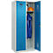 Kleiderspind C+P Evolo Plus, 2 Abteile, 400 mm breit, Zylinderschloss, Soft-Anschlag, B 800 x T 500 x H 1850 mm, lichtgrau/lichtblau