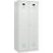 Kleiderspind C+P Evolo Plus, 2 Abteile, 400 mm breit, Zylinderschloss, Soft-Anschlag, B 800 x T 500 x H 1850 mm, lichtgrau/lichtgrau