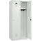 Kleiderspind C+P Evolo Plus, 2 Abteile, 400 mm breit, Zylinderschloss, Soft-Anschlag, B 800 x T 500 x H 1850 mm, lichtgrau/lichtgrau