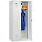 Kleiderspind C+P Evolo Plus, 2 Abteile, 400 mm breit, Zylinderschloss, Soft-Anschlag, B 800 x T 500 x H 1850 mm, lichtgrau/lichtgrau