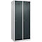 Kleiderspind C+P Evolo Plus, 2 Abteile, 400 mm breit, Zylinderschloss, Soft-Anschlag, B 800 x T 500 x H 1850 mm, weißaluminium/anthrazitgrau