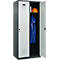 Kleiderspind C+P Evolo Plus, 2 Abteile, Anschlag rechts, Sicherheits-Drehriegel, B 800 x T 500 x H 1850 mm, anthrazitgrau/lichtgrau