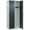Kleiderspind C+P Evolo Plus, 2 Abteile, Anschlag rechts, Sicherheits-Drehriegel, B 800 x T 500 x H 1850 mm, lichtgrau/anthrazitgrau