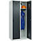 Kleiderspind C+P Evolo Plus, 2 Abteile, Anschlag rechts, Sicherheits-Drehriegel, B 800 x T 500 x H 1850 mm, lichtgrau/anthrazitgrau
