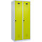 Kleiderspind C+P Evolo Plus, 2 Abteile, Anschlag rechts, Sicherheits-Drehriegel, B 800 x T 500 x H 1850 mm, lichtgrau/clowngrün