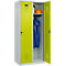 Kleiderspind C+P Evolo Plus, 2 Abteile, Anschlag rechts, Sicherheits-Drehriegel, B 800 x T 500 x H 1850 mm, lichtgrau/clowngrün