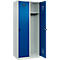 Kleiderspind C+P Evolo Plus, 2 Abteile, Anschlag rechts, Sicherheits-Drehriegel, B 800 x T 500 x H 1850 mm, lichtgrau/enzianblau