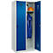 Kleiderspind C+P Evolo Plus, 2 Abteile, Anschlag rechts, Sicherheits-Drehriegel, B 800 x T 500 x H 1850 mm, lichtgrau/enzianblau
