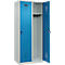 Kleiderspind C+P Evolo Plus, 2 Abteile, Anschlag rechts, Sicherheits-Drehriegel, B 800 x T 500 x H 1850 mm, lichtgrau/lichtblau