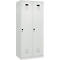 Kleiderspind C+P Evolo Plus, 2 Abteile, Anschlag rechts, Sicherheits-Drehriegel, B 800 x T 500 x H 1850 mm, lichtgrau/lichtgrau