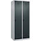 Kleiderspind C+P Evolo Plus, 2 Abteile, Anschlag rechts, Sicherheits-Drehriegel, B 800 x T 500 x H 1850 mm, weißaluminium/anthrazitgrau