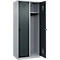 Kleiderspind C+P Evolo Plus, 2 Abteile, Anschlag rechts, Sicherheits-Drehriegel, B 800 x T 500 x H 1850 mm, weißaluminium/anthrazitgrau