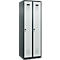 Kleiderspind C+P Evolo Plus, 2 Abteile, Anschlag rechts, Sicherheits-Drehriegel, Soft-Anschlag, B 600 x T 500 x H 1850 mm, anthrazitgrau/lichtgrau