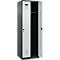 Kleiderspind C+P Evolo Plus, 2 Abteile, Anschlag rechts, Sicherheits-Drehriegel, Soft-Anschlag, B 600 x T 500 x H 1850 mm, anthrazitgrau/lichtgrau