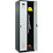 Kleiderspind C+P Evolo Plus, 2 Abteile, Anschlag rechts, Sicherheits-Drehriegel, Soft-Anschlag, B 600 x T 500 x H 1850 mm, anthrazitgrau/lichtgrau