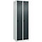 Kleiderspind C+P Evolo Plus, 2 Abteile, Anschlag rechts, Sicherheits-Drehriegel, Soft-Anschlag, B 600 x T 500 x H 1850 mm, lichtgrau/anthrazitgrau