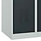 Kleiderspind C+P Evolo Plus, 2 Abteile, Anschlag rechts, Sicherheits-Drehriegel, Soft-Anschlag, B 600 x T 500 x H 1850 mm, lichtgrau/anthrazitgrau
