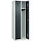 Kleiderspind C+P Evolo Plus, 2 Abteile, Anschlag rechts, Zylinderschloss, Soft-Anschlag, B 600 x T 500 x H 1850 mm, lichtgrau/anthrazitgrau