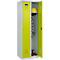 Kleiderspind C+P Evolo Plus, 2 Abteile, Anschlag rechts, Zylinderschloss, Soft-Anschlag, B 600 x T 500 x H 1850 mm, lichtgrau/clowngrün