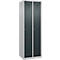 Kleiderspind C+P Evolo Plus, 2 Abteile, Anschlag rechts, Zylinderschloss, Soft-Anschlag, B 600 x T 500 x H 1850 mm, weißaluminium/anthrazitgrau