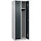 Kleiderspind C+P Evolo Plus, 2 Abteile, Anschlag rechts, Zylinderschloss, Soft-Anschlag, B 600 x T 500 x H 1850 mm, weißaluminium/anthrazitgrau