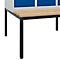 Kleiderspind C+P Evolo Plus, 2 Abteile mit je 300 mm Breite, Unterbau-Sitzbank, B 600 x T 815 x H 2120 mm, Drehriegel, lichtgrau/enzianblau