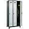Kleiderspind C+P Evolo Plus, 3 Abteile, 300 mm Abteilbreite, mit Füßen, Drehriegel, B 900 x T 500 x H 1950 mm, anthrazitgrau/lichtgrau