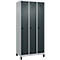 Kleiderspind C+P Evolo Plus, 3 Abteile, 300 mm Abteilbreite, mit Füßen, Drehriegel, B 900 x T 500 x H 1950 mm, weißaluminium/anthrazitgrau