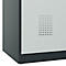 Kleiderspind C+P Evolo Plus, 3 Abteile, 400 mm breit, Drehriegel, Soft-Anschlag, B 1.200 x T 500 x H 1.850 m, anthrazitgrau/lichtgrau