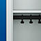 Kleiderspind C+P Evolo Plus, 3 Abteile, 400 mm breit, Drehriegel, Soft-Anschlag, B 1.200 x T 500 x H 1.850 m, lichtgrau/enzianblau