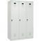 Kleiderspind C+P Evolo Plus, 3 Abteile, 400 mm breit, Drehriegel, Soft-Anschlag, B 1.200 x T 500 x H 1.850 m, lichtgrau/lichtgrau