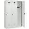 Kleiderspind C+P Evolo Plus, 3 Abteile, 400 mm breit, Drehriegel, Soft-Anschlag, B 1.200 x T 500 x H 1.850 m, lichtgrau/lichtgrau