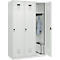Kleiderspind C+P Evolo Plus, 3 Abteile, 400 mm breit, Drehriegel, Soft-Anschlag, B 1.200 x T 500 x H 1.850 m, lichtgrau/lichtgrau