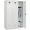 Kleiderspind C+P Evolo Plus, 3 Abteile, 400 mm breit, Zylinderschloss, Soft-Anschlag, B 1.200 x T 500 x H 1.850 m, lichtgrau/lichtgrau