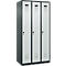 Kleiderspind C+P Evolo Plus, 3 Abteile, Anschlag rechts, Sicherheits-Drehriegel, B 900 x T 500 x H 1850 mm, anthrazitgrau/lichtgrau