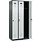 Kleiderspind C+P Evolo Plus, 3 Abteile, Anschlag rechts, Sicherheits-Drehriegel, B 900 x T 500 x H 1850 mm, anthrazitgrau/lichtgrau