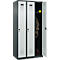 Kleiderspind C+P Evolo Plus, 3 Abteile, Anschlag rechts, Sicherheits-Drehriegel, B 900 x T 500 x H 1850 mm, anthrazitgrau/lichtgrau