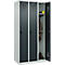 Kleiderspind C+P Evolo Plus, 3 Abteile, Anschlag rechts, Sicherheits-Drehriegel, B 900 x T 500 x H 1850 mm, lichtgrau/anthrazitgrau