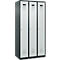 Kleiderspind C+P Evolo Plus, 3 Abteile, Anschlag rechts, Zylinderschloss, B 900 x T 500 x H 1850 mm, anthrazitgrau/lichtgrau