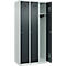 Kleiderspind C+P Evolo Plus, 3 Abteile, Anschlag rechts, Zylinderschloss, B 900 x T 500 x H 1850 mm, lichtgrau/anthrazitgrau