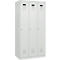 Kleiderspind C+P Evolo Plus, 3 Abteile, Anschlag rechts, Zylinderschloss, B 900 x T 500 x H 1850 mm, lichtgrau/lichtgrau