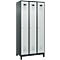 Kleiderspind C+P Evolo Plus, 3 Abteile, Anschlag rechts, Zylinderschloss, B 900 x T 500 x H 1950 mm, anthrazitgrau/lichtgrau