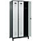 Kleiderspind C+P Evolo Plus, 3 Abteile, Anschlag rechts, Zylinderschloss, B 900 x T 500 x H 1950 mm, anthrazitgrau/lichtgrau