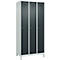 Kleiderspind C+P Evolo Plus, 3 Abteile, Anschlag rechts, Zylinderschloss, B 900 x T 500 x H 1950 mm, lichtgrau/anthrazitgrau