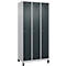 Kleiderspind C+P Evolo Plus, 3 Abteile, Anschlag rechts, Zylinderschloss, B 900 x T 500 x H 1950 mm, weißaluminium/anthrazitgrau